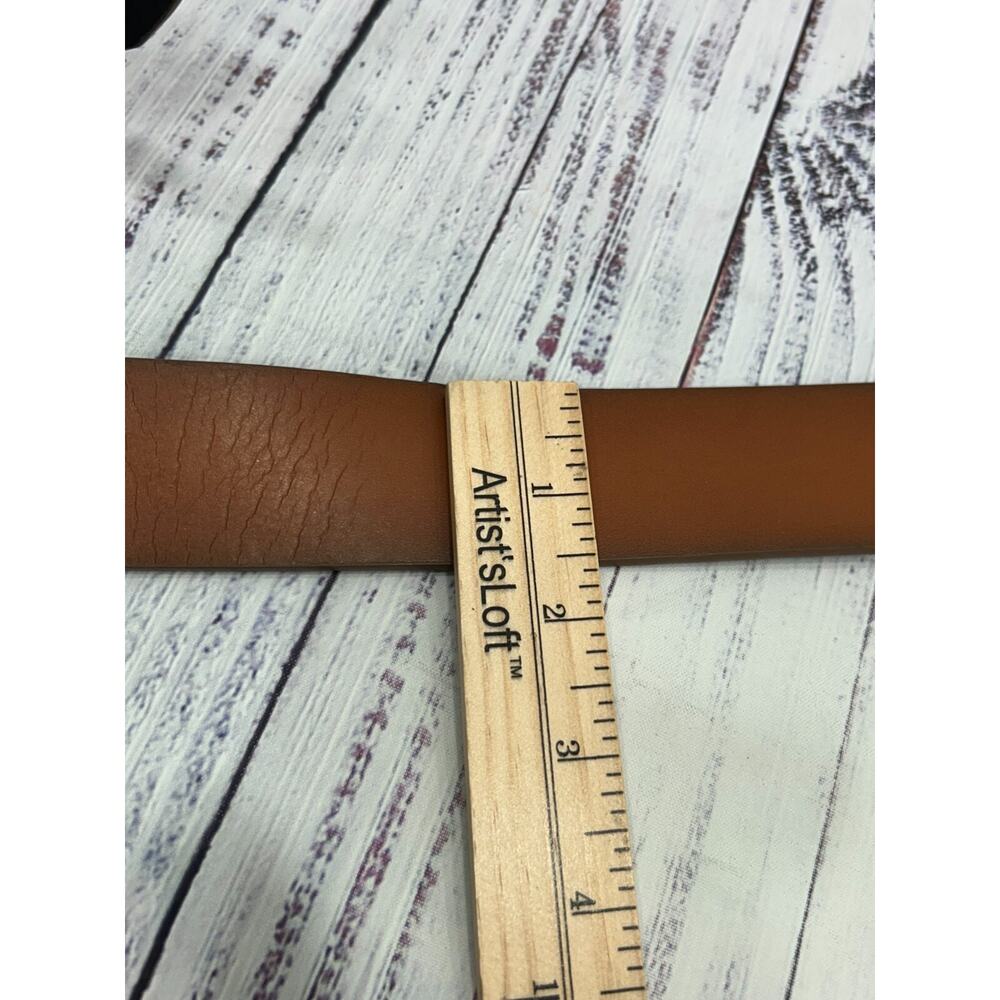 NWT Levi's Mens Tan & Black Metal Buckle Synthetic Leather Dress Belt Size 38-40 - Picture 4 of 7